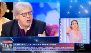 Live-Non è la d'Urso, lite Barbara d'Urso e Vittorio Sgarbi