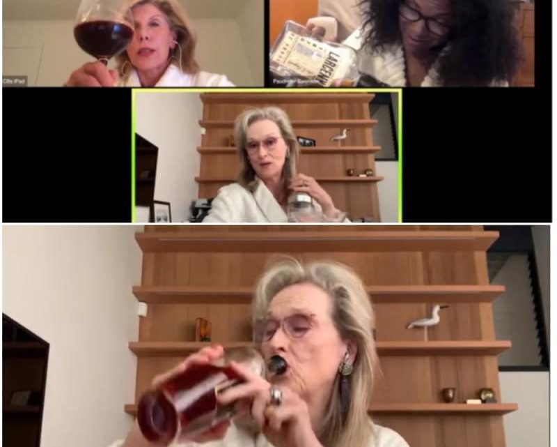 Meryl Streep incanta il web in vestaglia mentre canta e prepara un cocktail