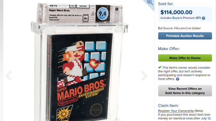 Copia di Super Mario Bros venduta ad un prezzo folle, è record