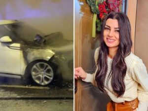 Serena Enardu, incendiata la sua auto: accade per la seconda volta in sei mesi Serena Enardu, incendiata la sua auto: accade per la seconda volta in sei mesi