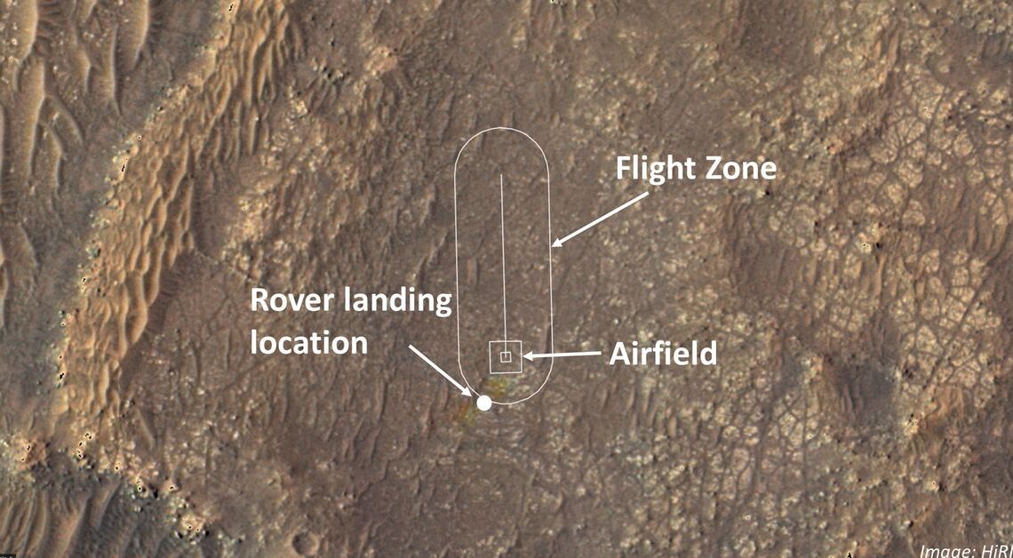NASA, la zona di lancio del primo volo di Ingenuity su Marte