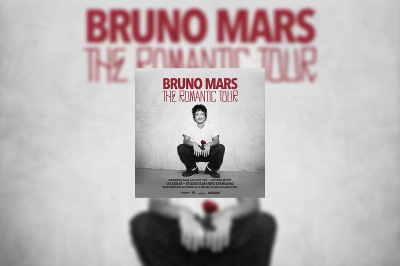 La locandina del tour di Bruno Mars, The Romantic Tour