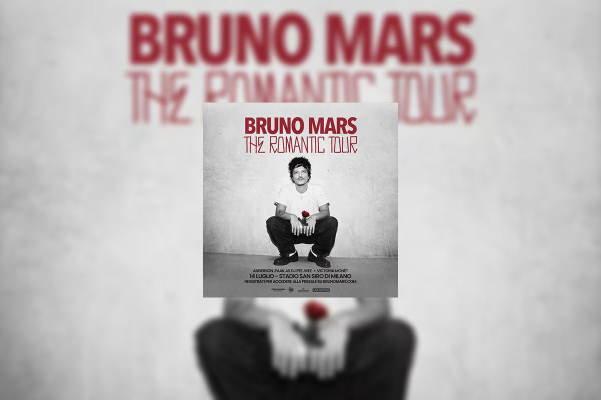 La locandina del tour di Bruno Mars, The Romantic Tour